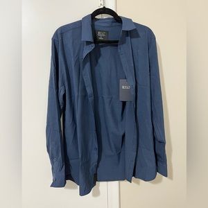 BYLT Navy Vista Long Sleeve Button Down - L